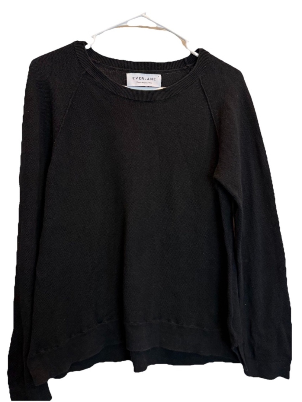 Everlane cashmere blend Black long sleeve knit pullover size Medium